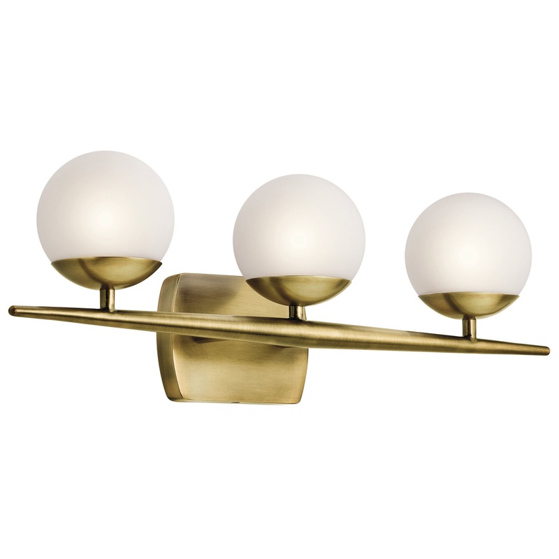 Kichler 45582NBR Jasper Three Light Bath, Natural Brass