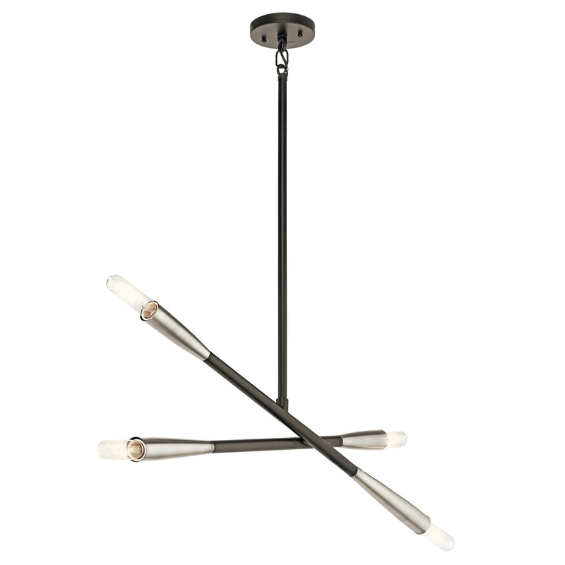 Kichler 43794BK Branches Four Light Chandelier, Black