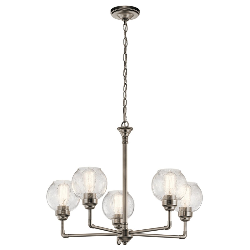 Kichler 43993AP Niles Five Light Chandelier, Antique Pewter