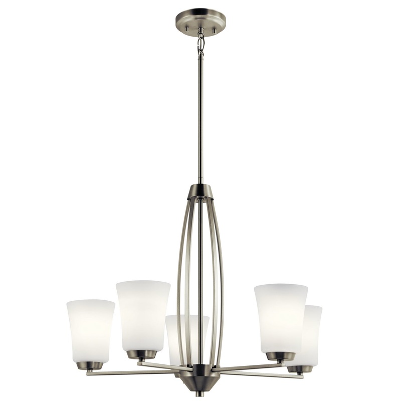Kichler 44051NI Tao Five Light Chandelier, Brushed Nickel