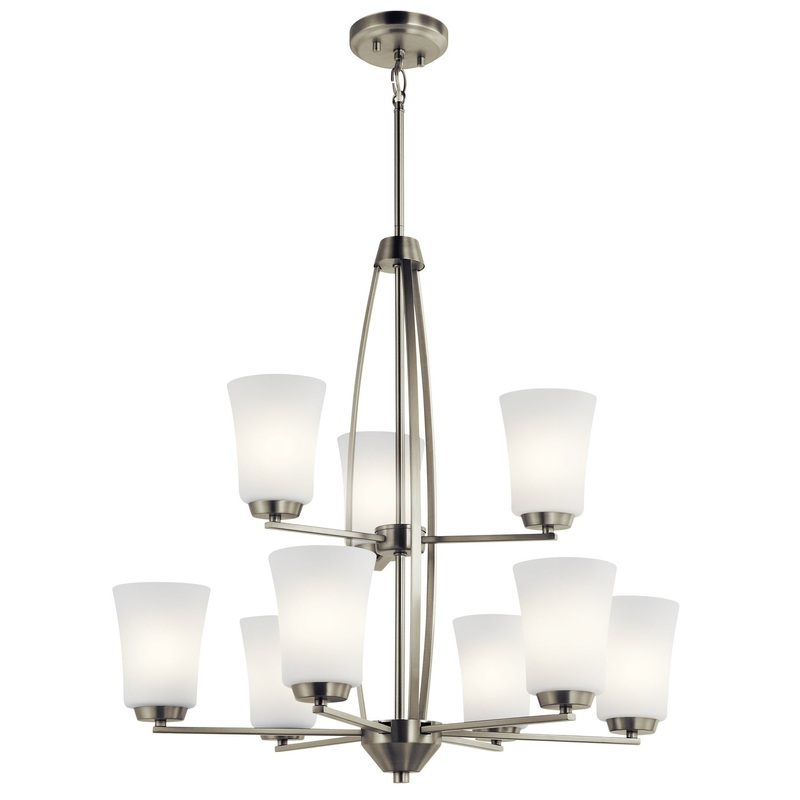 Kichler 44052NI Tao Nine Light Chandelier, Brushed Nickel