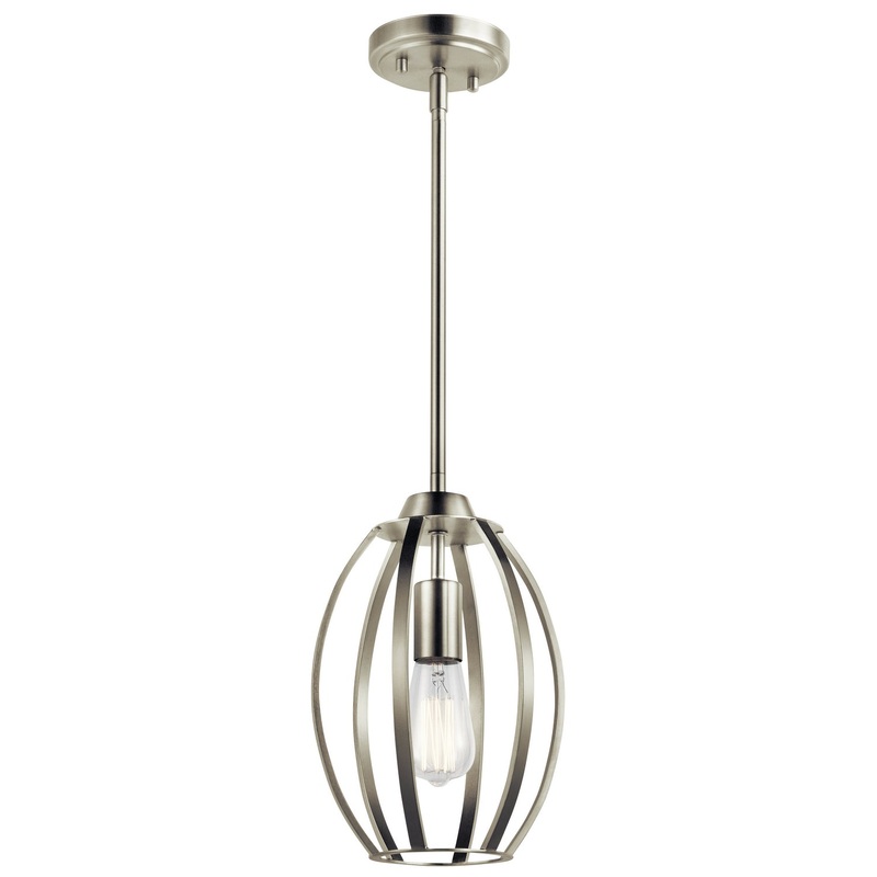 Kichler 44054NI Tao One Light Pendant, Brushed Nickel