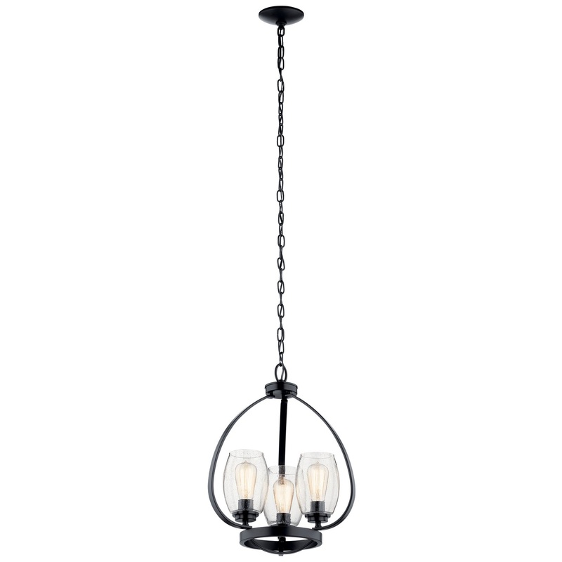 Kichler 44059BK Tuscany Three Light Mini Chandelier, Black (Discontinued)