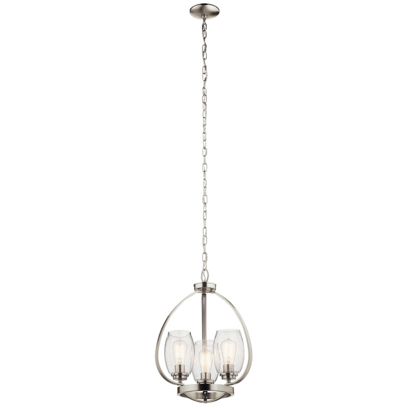 Kichler 44059NI Tuscany Three Light Mini Chandelier, Brushed Nickel (Discontinued)