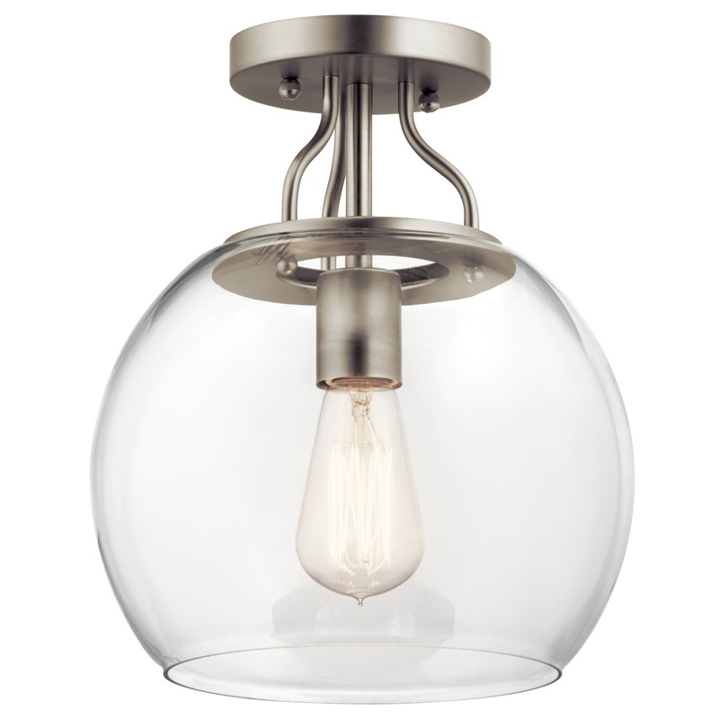 Kichler 44066NI Harmony One Light Semi Flush Mount, Brushed Nickel (Discontinued)