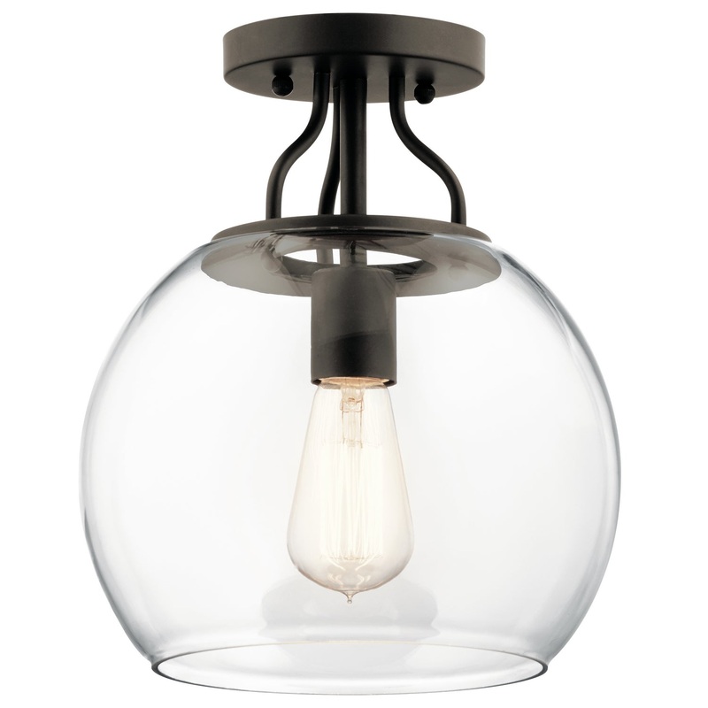 Kichler 44066OZ Harmony One Light Semi Flush Mount, Olde Bronze (Discontinued)
