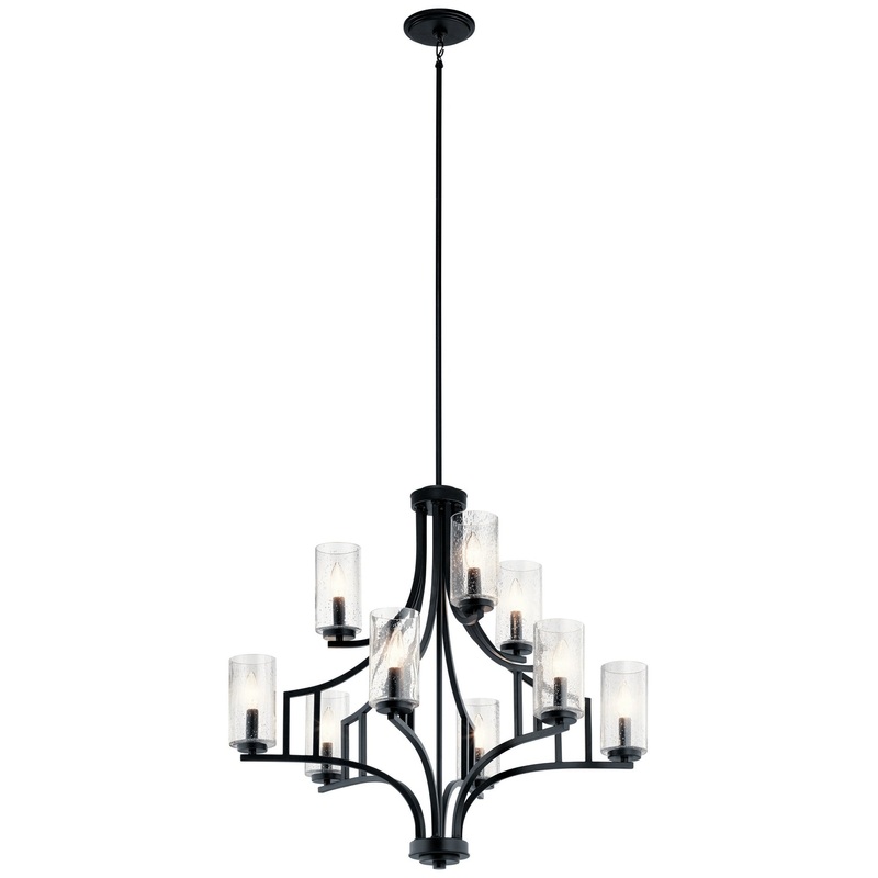Kichler 44073DBK Vara Nine Light Chandelier, Distressed Black