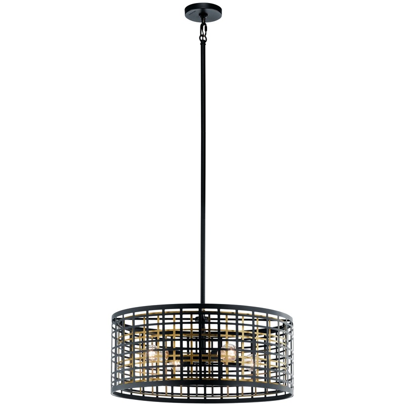 Kichler 44076BK Aldergate Four Light Chandelier, Black