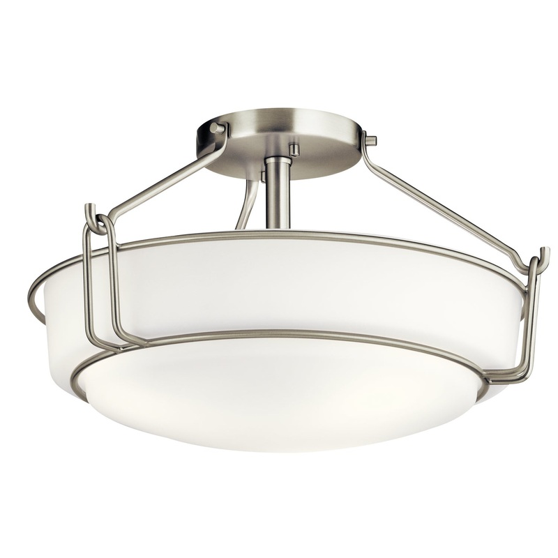 Kichler 44085NI Alkire Three Light Semi Flush Mount, Brushed Nickel
