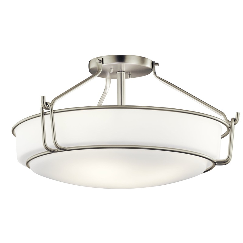 Kichler 44086NI Alkire Four Light Semi Flush Mount, Brushed Nickel
