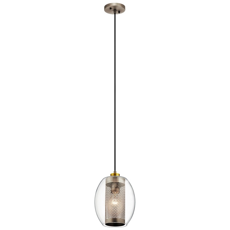 Kichler 44102AP Asher One Light Mini Pendant, Antique Pewter (Discontinued)