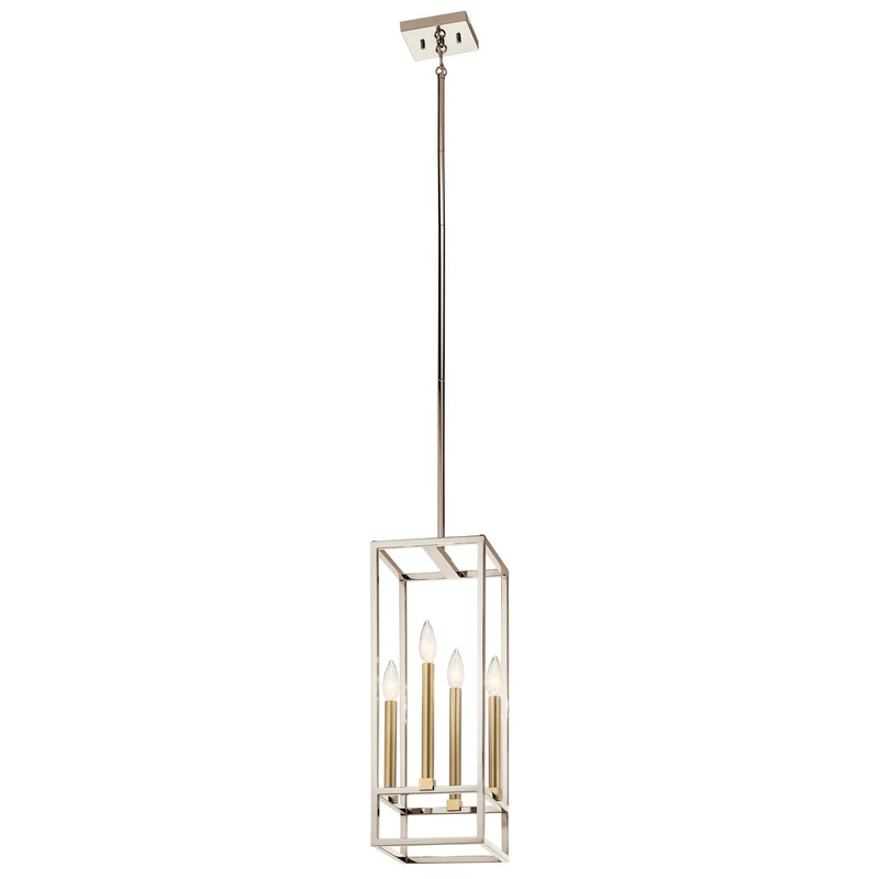 Kichler 44112PN Finet Four Light Foyer Pendant, Polished Nickel (Discontinued)