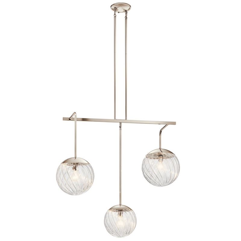 Kichler 44131PN Amaryliss Three Light Pendant, Polished Nickel (Discontinued)
