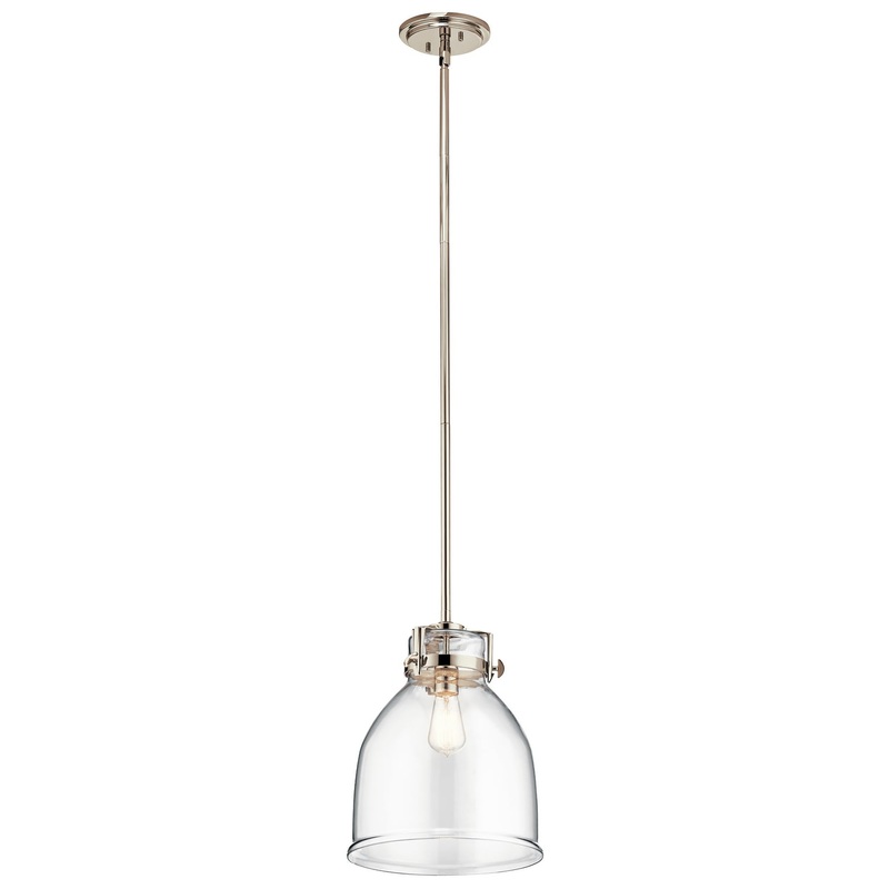 Kichler 44140PN Briar One Light Pendant, Polished Nickel