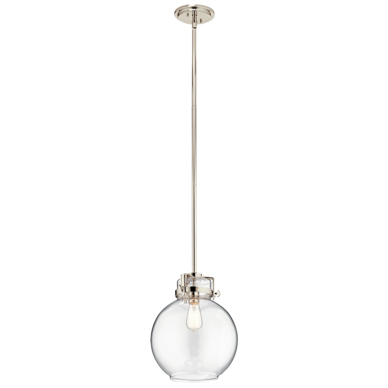 Kichler 44141PN Briar One Light Pendant, Polished Nickel (Discontinued)