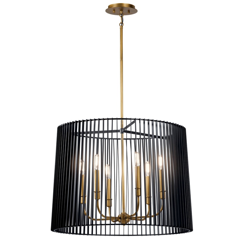 Kichler 44167BK Linara Six Light Chandelier, Black