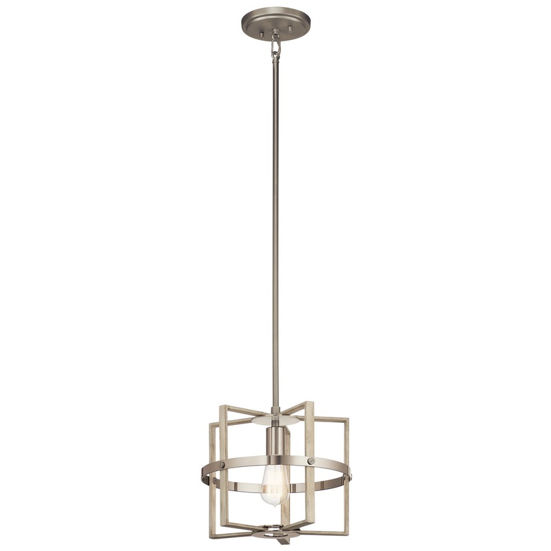 Kichler 44291WWW Peyton One Light Pendant, White Washed Wood