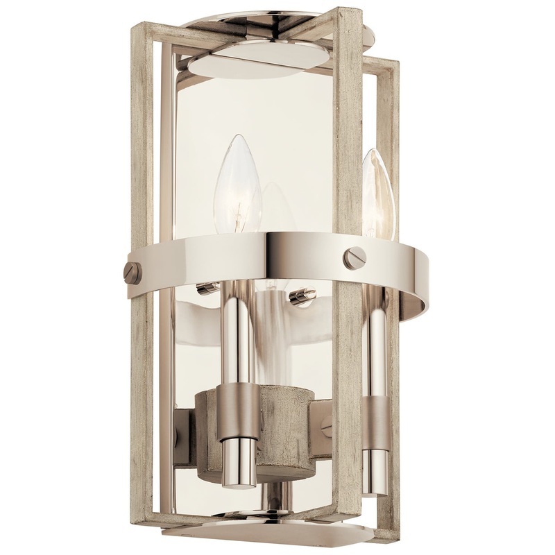 Kichler 44292WWW Peyton Two Light Wall Sconce, White Washed Wood (Discontinued)