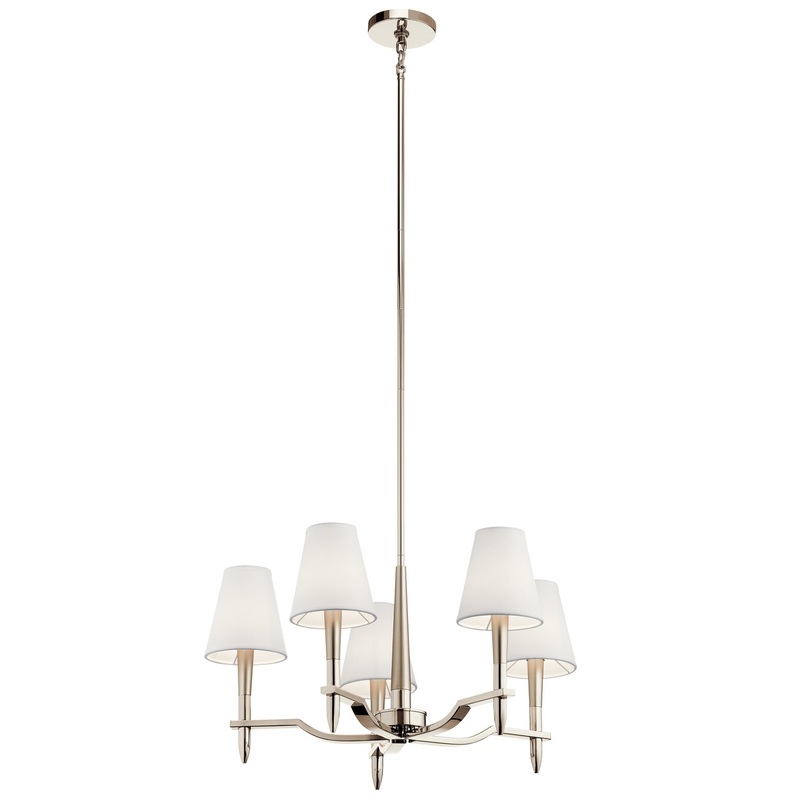 Kichler 44310PN Kinsey Five Light Chandelier, Polished Nickel (Discontinued)