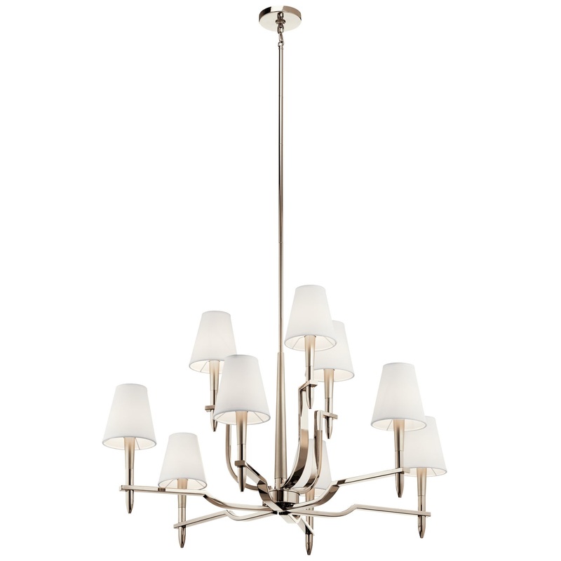 Kichler 44311PN Kinsey Nine Light Chandelier, Polished Nickel (Discontinued)