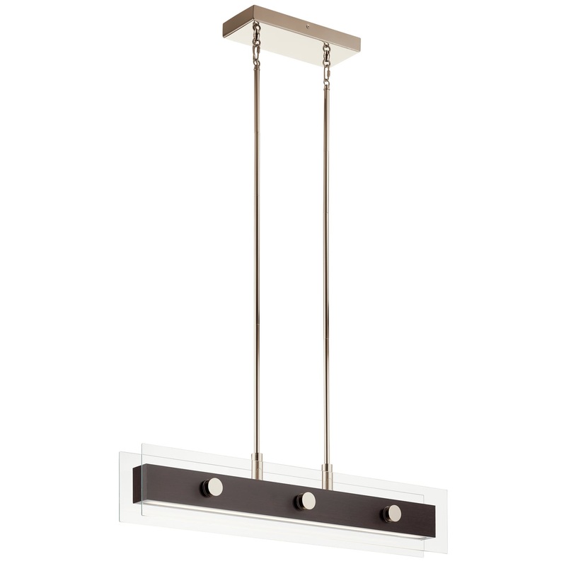 Kichler 44340WNWLED Tig LED Linear Chandelier, Walnut Wood (Discontinued)