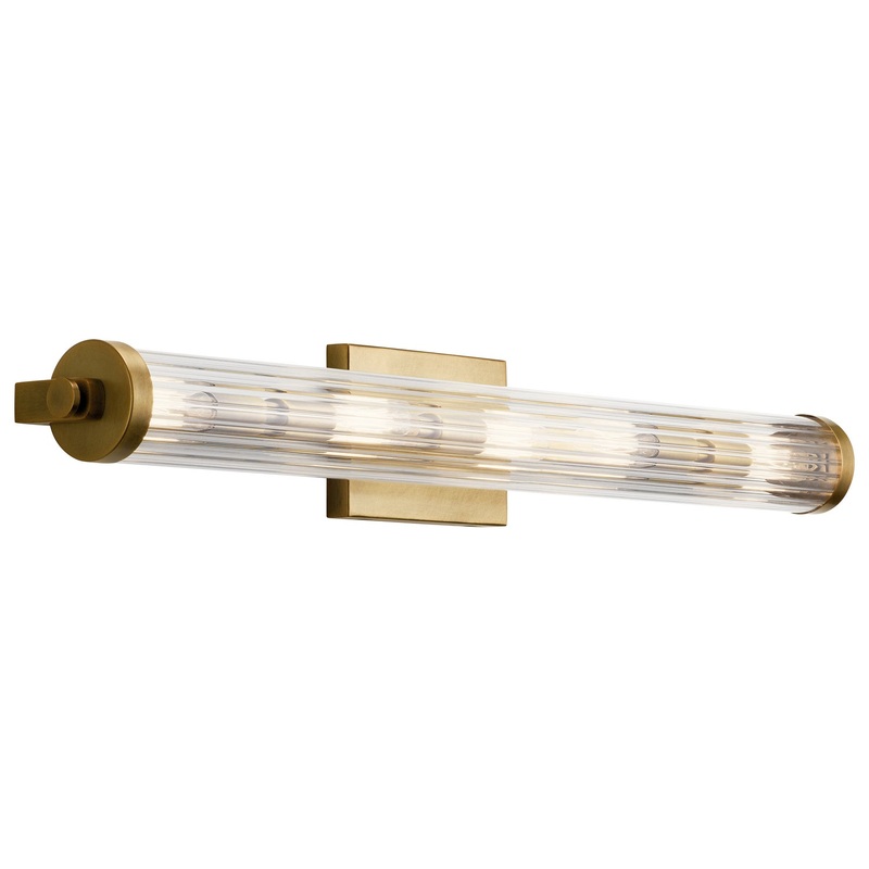 Kichler 45650NBR Azores Five Light Linear Bath, Natural Brass