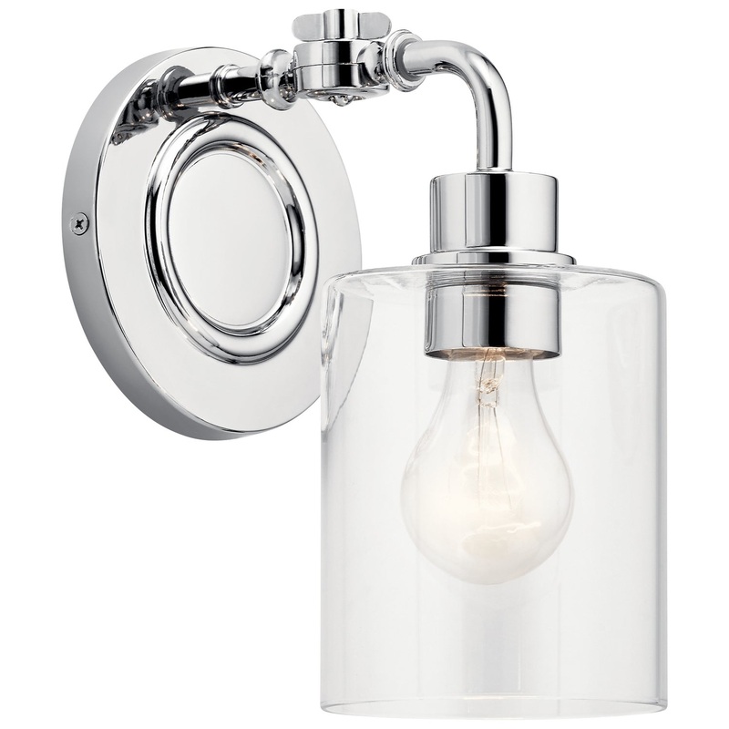 Kichler 45664CH Gunnison One Light Wall Sconce, Chrome