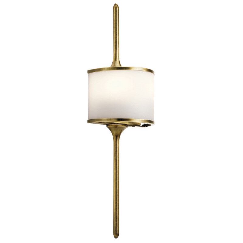 Kichler 43375NBR Mona Two Light Wall Sconce, Natural Brass (Discontinued)