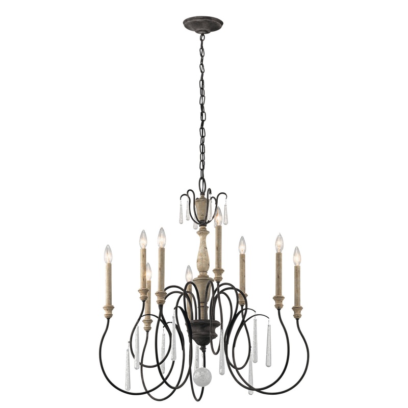 Kichler 43618WZC Kimblewick Nine Light Chandelier, Weathered Zinc (Discontinued)