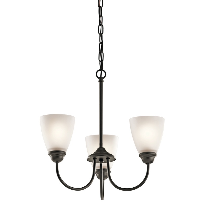 Kichler 43637OZ Jolie Three Light Mini Chandelier, Olde Bronze