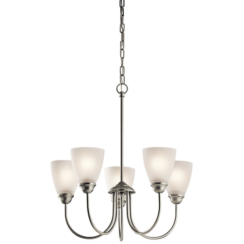 Kichler 43638NI Jolie Five Light Chandelier, Brushed Nickel