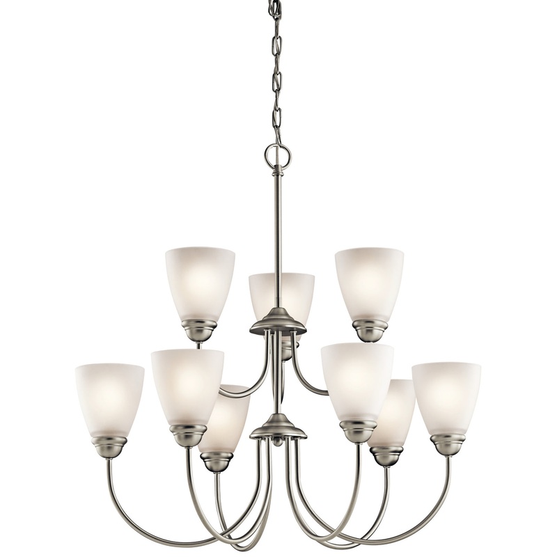 Kichler 43639NI Jolie Nine Light Chandelier, Brushed Nickel