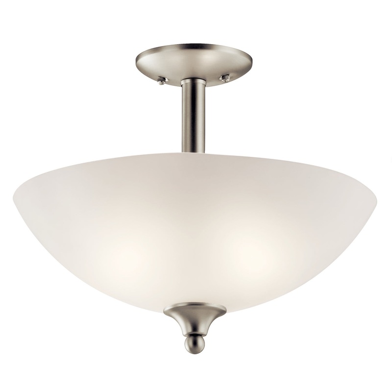 Kichler 43641NI Jolie Two Light Pendant/Semi Flush Mount, Brushed Nickel