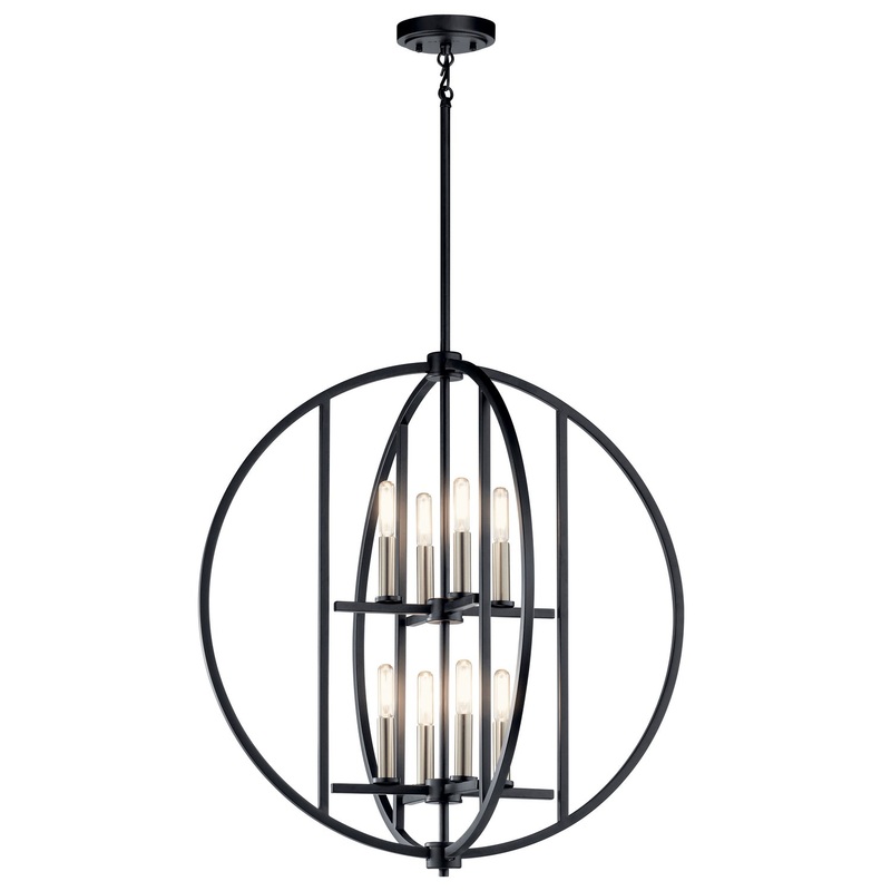 Kichler 43643BK Samural Eight Light Chandelier, Black (Discontinued)