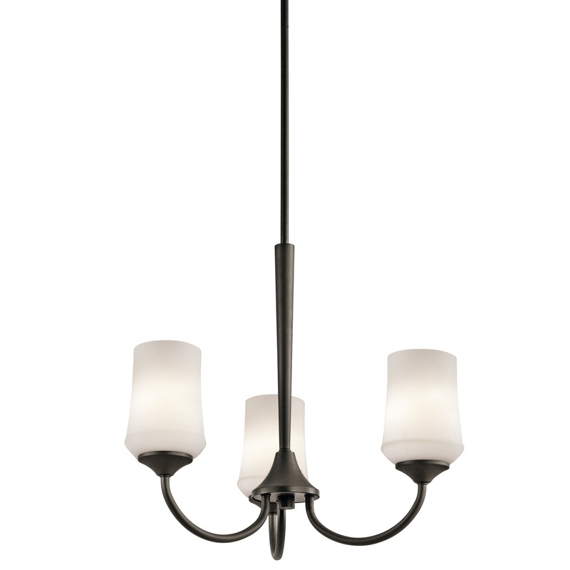 Kichler 43664OZ Aubrey Three Light Chandelier, Olde Bronze