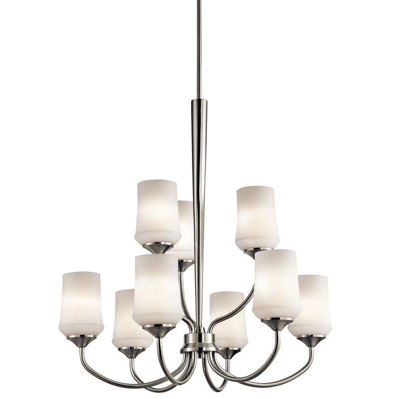 Kichler 43666NI Aubrey Nine Light Chandelier, Brushed Nickel