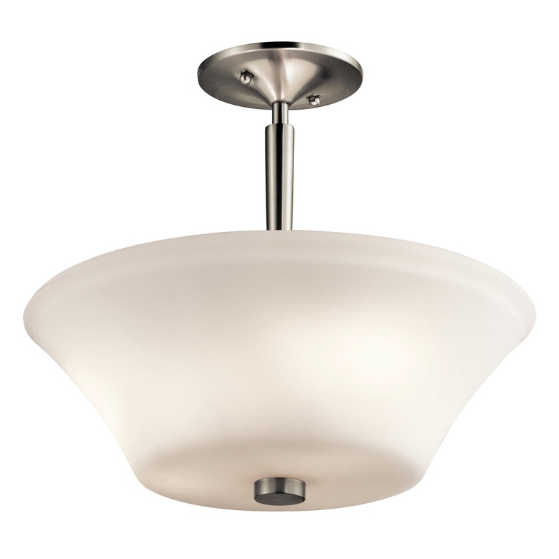 Kichler 43669NI Aubrey Three Light Semi Flush Mount, Brushed Nickel