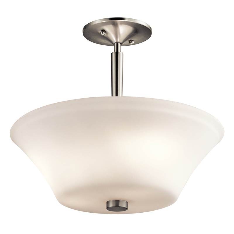 Kichler 43669NIL18 Aubrey LED Semi Flush Mount, Brushed Nickel