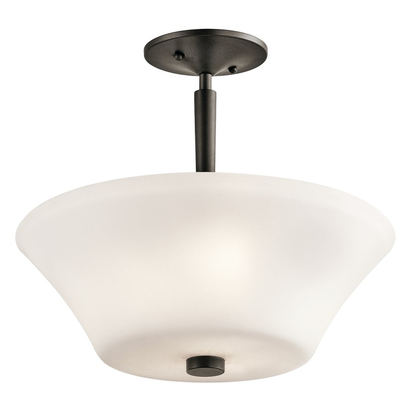 Kichler 43669OZ Aubrey Three Light Semi Flush Mount, Olde Bronze