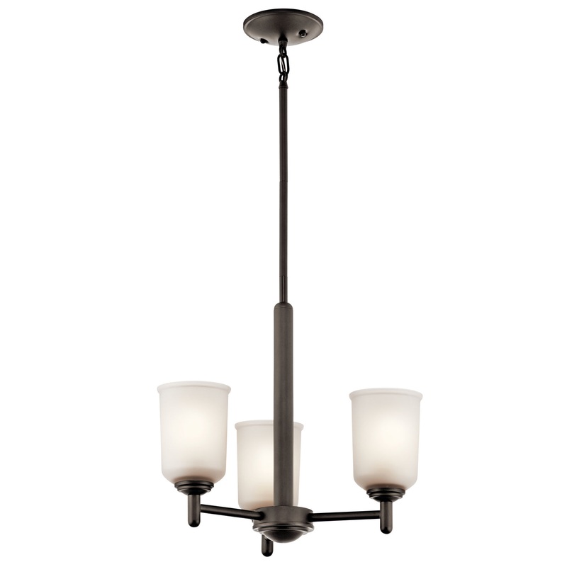 Kichler 43670OZ Shailene Three Light Mini Chandelier, Olde Bronze