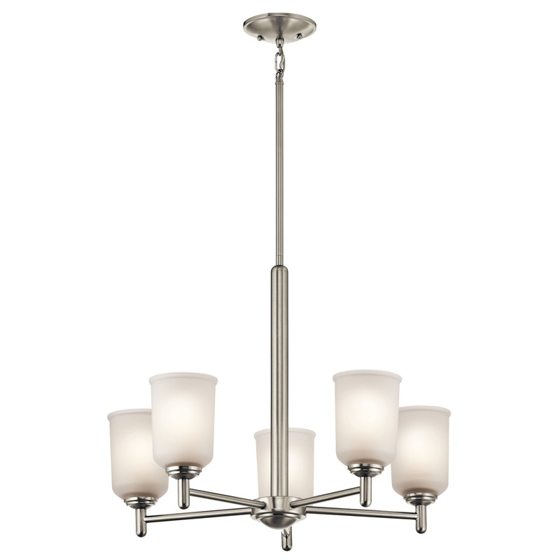 Kichler 43671NI Shailene Five Light Chandelier, Brushed Nickel