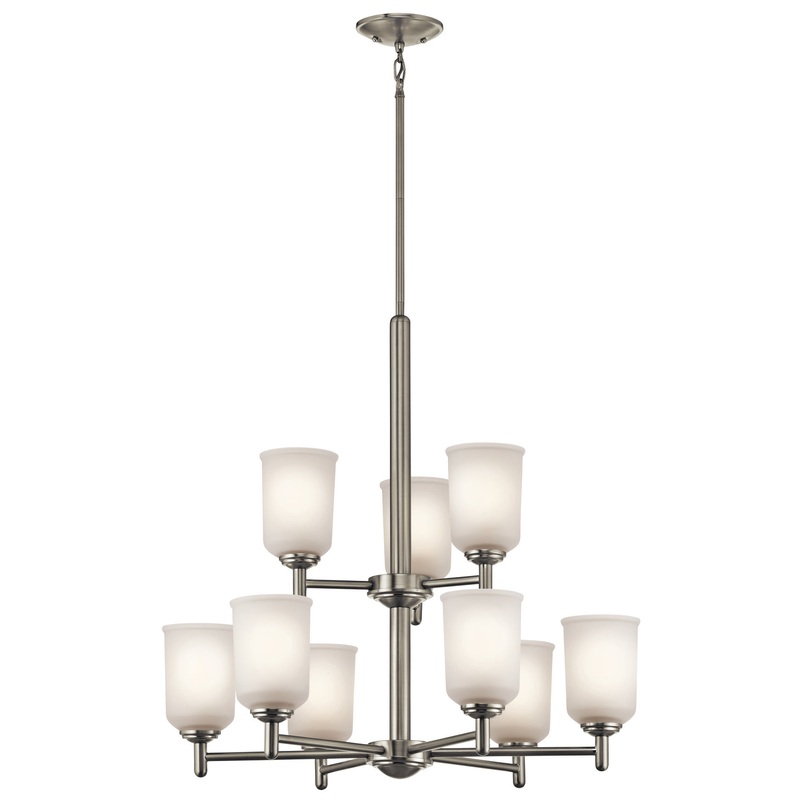 Kichler 43672NI Shailene Nine Light Chandelier, Brushed Nickel