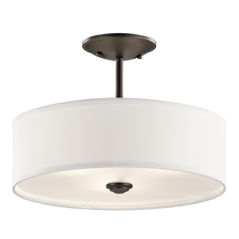 Kichler 43675OZ Shailene Three Light Semi Flush Mount, Olde Bronze