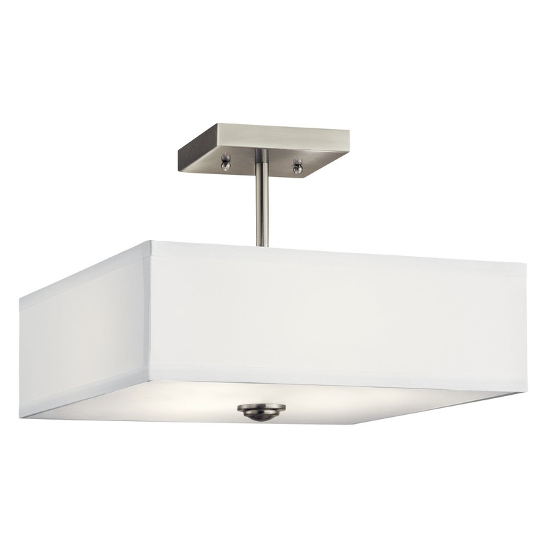 Kichler 43691NI Shailene Three Light Semi Flush Mount, Brushed Nickel