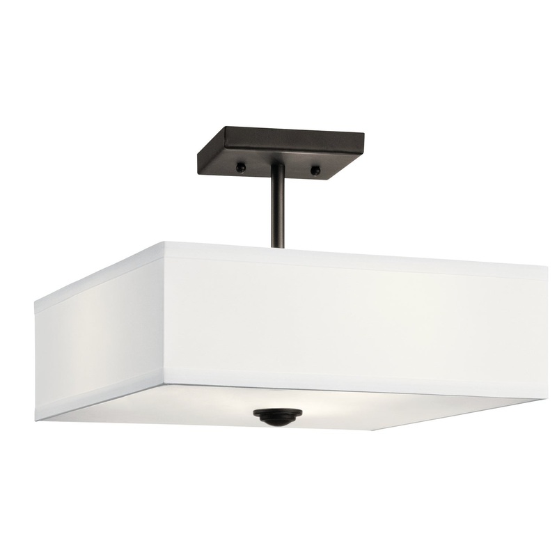 Kichler 43691OZ Shailene Three Light Semi Flush Mount, Olde Bronze