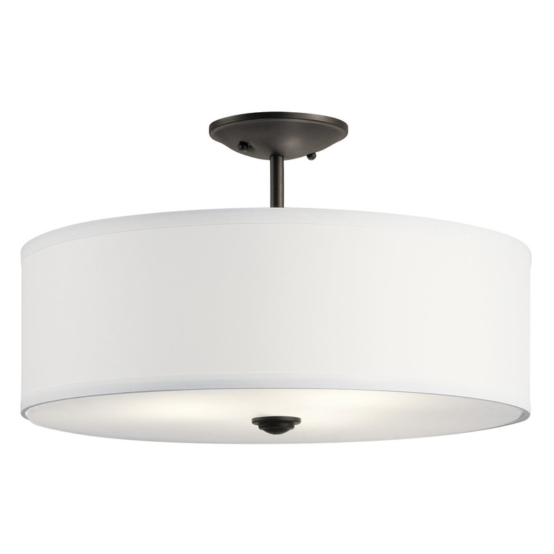 Kichler 43692OZ Shailene Three Light Semi Flush Mount, Olde Bronze