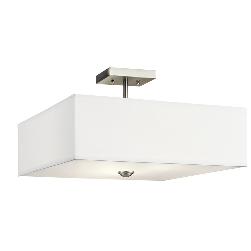 Kichler 43693NI Shailene Three Light Semi Flush Mount, Brushed Nickel