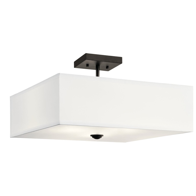 Kichler 43693OZ Shailene Three Light Semi Flush Mount, Olde Bronze
