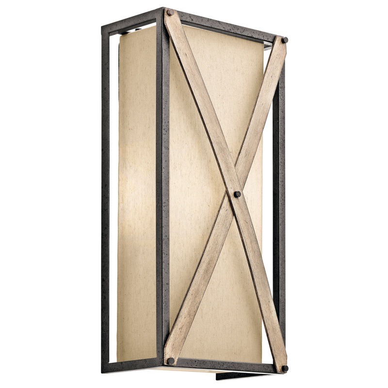 Kichler 43777AVI Cahoon Two Light Wall Sconce, Anvil Iron