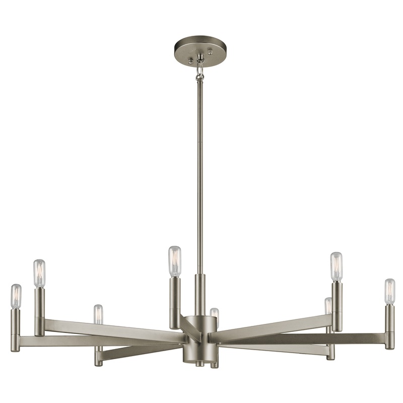 Kichler 43857SN Erzo Eight Light Chandelier, Satin Nickel